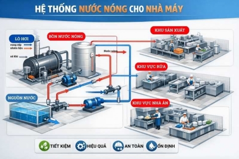 Hệ Thống Nước Nóng Cho Nhà Máy – Giải Pháp Tiết Kiệm Năng Lượng