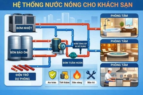 Hệ Thống Nước Nóng Cho Khách Sạn – Thiết Kế Tối Ưu Tiết Kiệm Năng Lượng