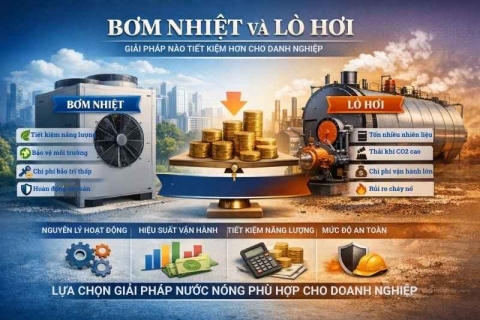 So sánh bơm nhiệt và lò hơi – Giải pháp tiết kiệm cho doanh nghiệp
