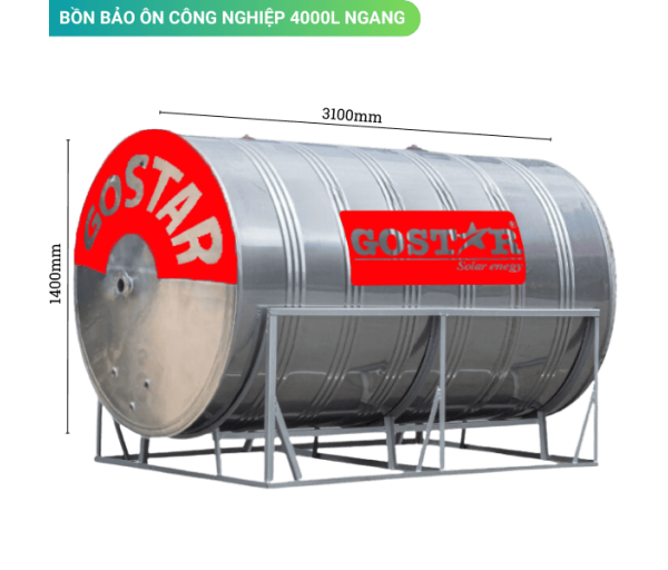 Bồn bảo ôn công nghiệp 4000L ngang Gostar