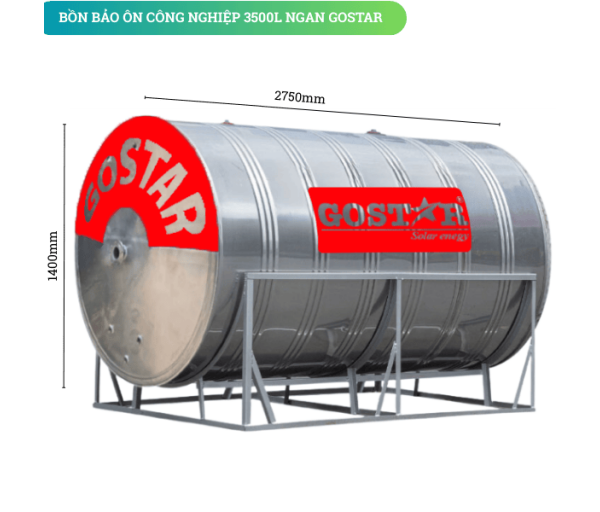 Bồn Bảo Ôn Công Nghiệp 3500L Ngang Gostar