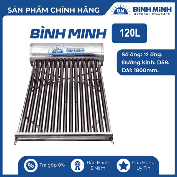 Máy nước nóng năng lượng PPR Bình Minh 120L
