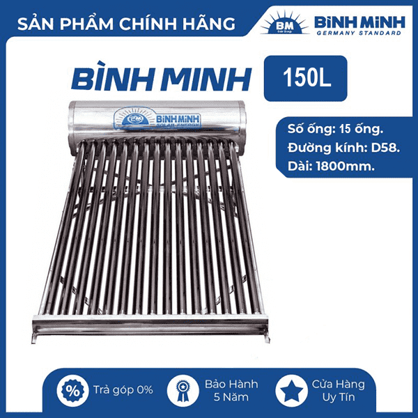 Máy Nước Nóng Năng Lượng Bình Minh PPR 150L