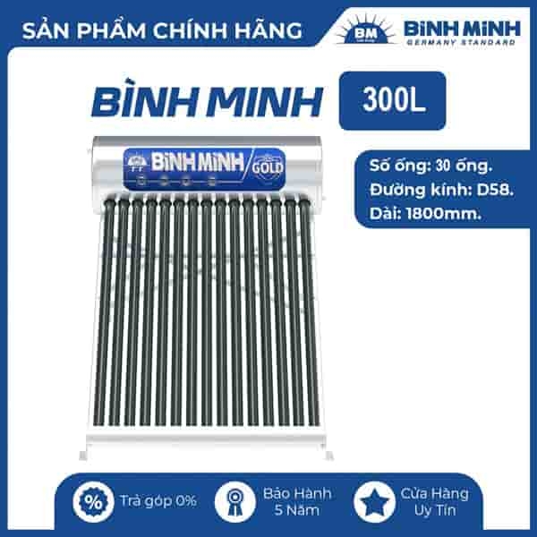 Máy nước nóng năng lượng mặt trời Bình Minh 300L