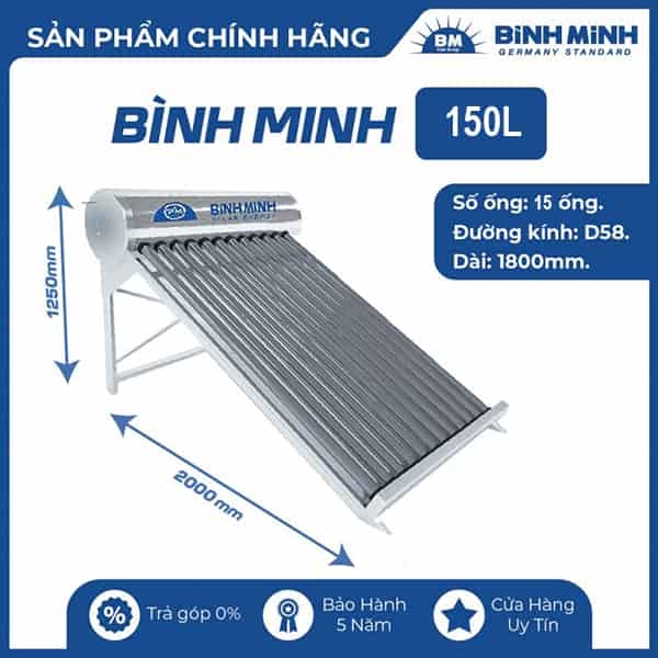 Máy Nước Nóng Năng Lượng Bình Minh PPR 150L