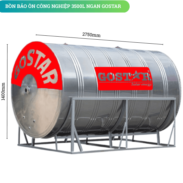 Bồn Bảo Ôn Công Nghiệp 3500L Ngang Gostar