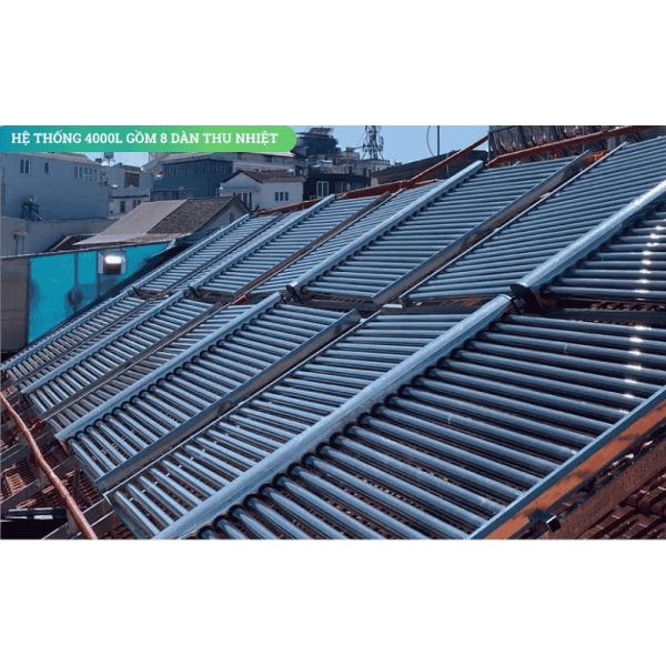 Hệ Thống Nước Nóng Năng Lượng Mặt Trời Công Nghiệp 4000L 