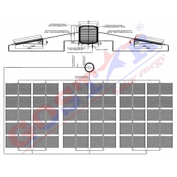 Hệ Thống Nước Nóng Năng Lượng Mặt Trời Công Nghiệp 15.000L
